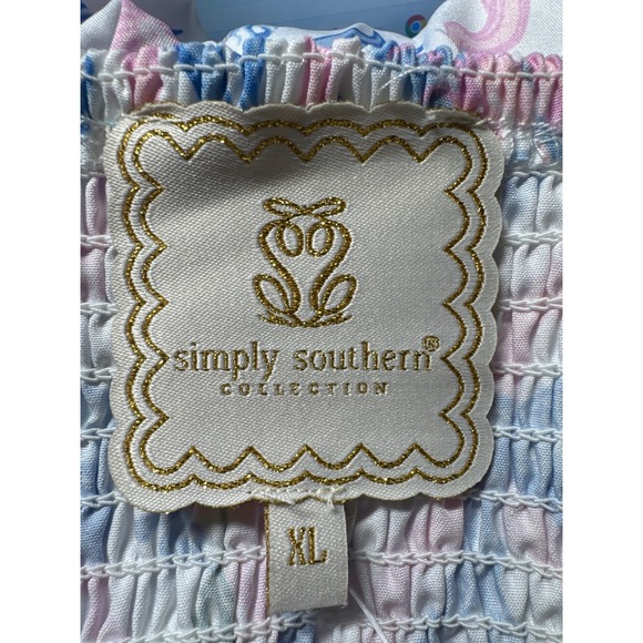 Simply Southern Floral Bow Mini Dress Tie Shoulder Cutout XL - Picture 5 of 13